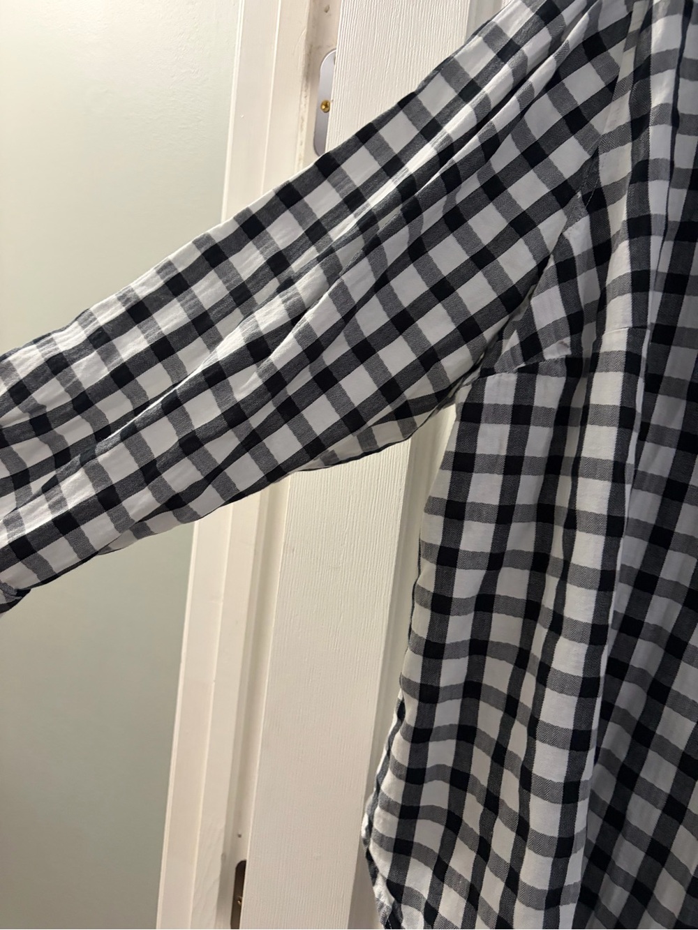 Ava & Viv Black and White Plaid Button-Down Shirt - Relaxed Fit - Picture 5 of 9